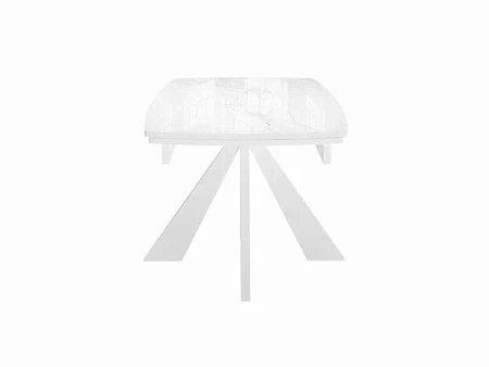 Стол DikLine SFU140 стекло белое мрамор глянец/подстолье белое/опоры белые (2 уп.)